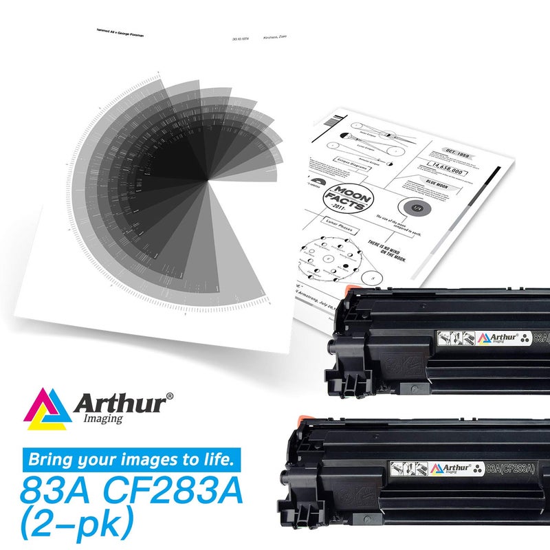 Arthur Imaging Compatible Toner Cartridge Replacement For HP CF283A (HP 83A) (Black, 2-Pack) - Image 2